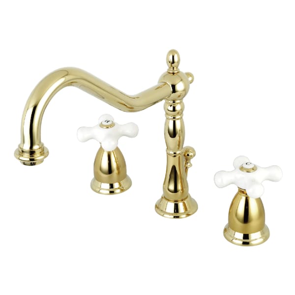 Kingston Brass 8" Widespread Bathroom Faucet, Polished Brass KS1992PX - main